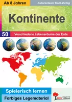 Vorschau - Unterrichtsreihen - Kontinente Legematerial Montessori | Afrika, Asien, Europa, Nordamerika, Südamerika, Australien, Antarktis | Sachunterricht Erdkunde Grundschule Sekundarstufe I Klasse 3-10 - Deckblatt