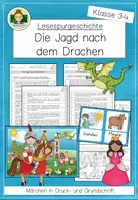 Vorschau - Arbeitsblätter - Märchen Lesespurgeschichte: Die Jagd nach dem Drachen (Deutsch Grundschule Klasse 3-4) - Deckblatt