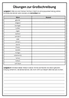 Vorschau - Arbeitsblätter - Großschreibung - Merkblatt und Übungen - Seite 1