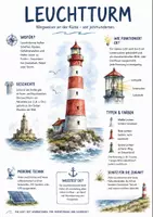 Vorschau - Arbeitsblätter - Lernplakat + Arbeitsblätter zum Thema "Leuchtturm" + Lösung & MP3 + Mindmap + Infografik - Deckblatt