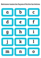 Aperçu - Apprentissages en autonomie - Jeu à plastifier - Typographie (cycle 1 et 2) - Page 1