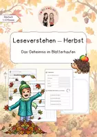 Vorschau - Arbeitsblätter - Leseverstehen Herbst – „Das Geheimnis im Blätterhaufen“ 2. Klasse - Deckblatt