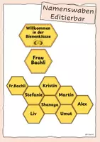 Vorschau - Präsentationen/Tafelbilder - Namenswaben Bienenklasse editierbar - Deckblatt