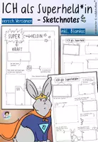 Vorschau - Arbeitsblätter - ICH als Superheldin / Held - Sketchnotes - Deckblatt