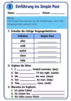 Vorschau - Arbeitsblätter - simple past - Übung Klasse 5-6 mit Lösungen - Seite 1