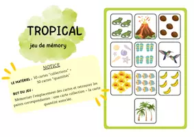 Aperçu - Jeux - Mémory version TROPICALE - Page 1