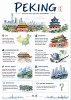 Vorschau - Arbeitsblätter - Lernplakat + Arbeitsblätter zum Thema "Peking" + Lösung & MP3 + Mindmap + Infografik - Deckblatt