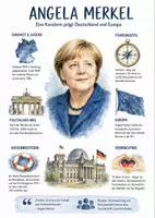 Vorschau - Arbeitsblätter - Lernplakat + Arbeitsblatt zum Thema "Angela Merkel" + Onlineübung & MP3 + Infografik - Deckblatt