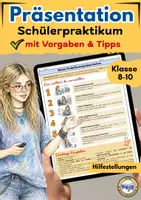 Vorschau - Arbeitsblätter - Praktikumspräsentation Schülerpraktikum Klasse 8 9 10 - Deckblatt