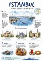 Vorschau - Arbeitsblätter - Lernplakat + AB mit Fragen zum Thema "Istanbul" + Lösungsblatt + Infografik - Deckblatt