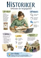 Vorschau - Arbeitsblätter - Lernposter + Arbeitsblätter "Historiker" + Lösung & MP3 + Infografik - Deckblatt