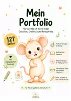 Vorschau - Fördermaterial/Inklusion - Portfolio Kindergarten ✨ 127 Seiten | Beobachtung & Reflexion - Deckblatt