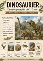 Vorschau - Arbeitsblätter - Dinosaurier Komplettpaket 3. Klasse - Deckblatt