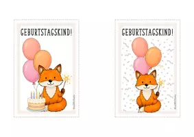 Vorschau - Bildkarten - Geburtstagsaufsteller/-visualisierung Fuchsklasse - Seite 1