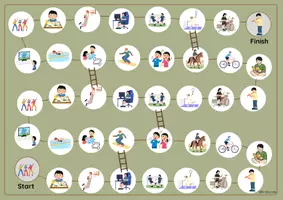 Vorschau - Stationenlernen - Hobbies (Come in 4) - Boardgame - Ladders and Snakes - Seite 2