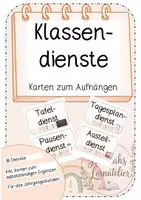 Vorschau - Poster - Klassendienste zum Aushängen im Klassenzimmer - Deckblatt