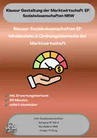 Vorschau - Klassenarbeiten - Klausur Sozialwissenschaften EF: Mindestlohn & Ordnungselemente der Marktwirtschaft - Deckblatt
