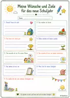 Vorschau - Arbeitsblätter - Meine Wünsche Und Ziele Fürs Neue Schuljahr - Deckblatt