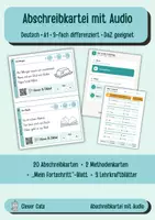 Vorschau - Fördermaterial/Inklusion - Abschreibkartei mit Audio – Abschreiben, Rechtschreibung & Diktat | 3-fach differenziert | Deutsch A1, Grundschule Kl. 1–4 - Deckblatt