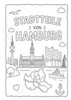 Vorschau - Arbeitsblätter - Stadtteile Hamburg - Mein Stadtteil - Deckblatt - Seite 1