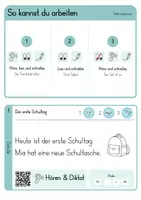 Vorschau - Fördermaterial/Inklusion - Kostenlos: Abschreibtexte mit Audio, differenziert – 3 Karten zum Testen | Deutsch A1, Grundschule - Seite 1