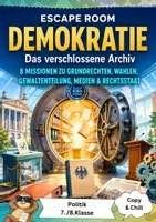 Vorschau - Arbeitsblätter - Demokratie Escape Room Politik Klasse 7 8 - Deckblatt