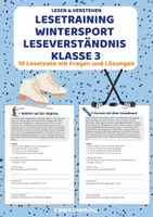 Vorschau - Stundenentwürfe - Lesetraining Wintersport | Leseverständnis Klasse 3 - Deckblatt