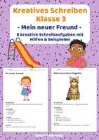 Vorschau - Stundenentwürfe - Kreatives Schreiben Klasse 3 – Mein neuer Freund | Schreibaufgaben mit Hilfen & Beispielen - Deckblatt
