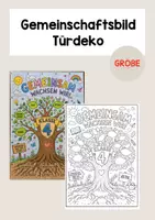 Vorschau - Mal- und Bastelvorlagen - Gemeinschaftsposter, Türdeko - Klasse 4 - Deckblatt