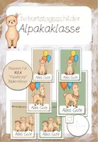 Vorschau - Poster - Alpakaklasse Geburtstagsschilder - Deckblatt