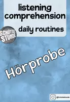 Vorschau - Audio-Dateien - Hörprobe - listening comprehension "daily routines" - Deckblatt