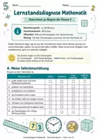 Vorschau - Arbeitsblätter - Mathe Eingangstest Klasse 5 – Lernstandserhebung zum Schuljahresbeginn (48 Punkte, mit Auswertung) - Deckblatt