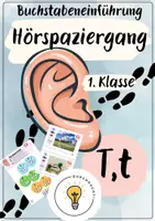 Vorschau - Spiele - Buchstabeneinführung T - Buchstabe T - Hörspaziergang T mit Differenzierung - Deckblatt