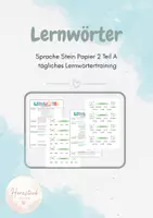 Vorschau - Arbeitsblätter - Sprache Stein Papier 2 Lernwörtertraining Teil A - Deckblatt