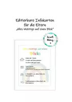 Vorschau - Anderer Materialtyp - Infokarten für Eltern Alles auf einen Blick - Deckblatt