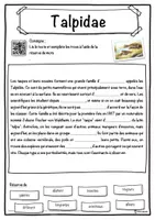 Aperçu - Inclusion - Talpidae – Fiche : texte à trous, compréhension orale et mots mêlés - Page 1