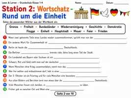 Vorschau - Stundenentwürfe - Tag der Deutschen Einheit – Lesen, Wortschatz & Leseverständnis | 9 Stationen + Lösungen | 1.–4. Klasse - Seite 2