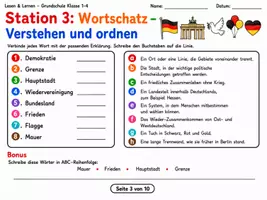 Vorschau - Stundenentwürfe - Tag der Deutschen Einheit – Lesen, Wortschatz & Leseverständnis | 9 Stationen + Lösungen | 1.–4. Klasse - Seite 3