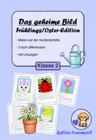 Vorschau - Arbeitsblätter - Das geheime Bild: Frühlings/Oster-Edition (Hundertertafel) - Deckblatt