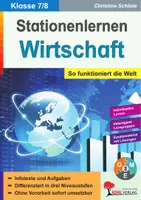 Vorschau - Arbeitsblätter - Stationenlernen Wirtschaft Klasse 7-8 | Markt, Geld, Werbung, Verbraucherschutz, Wirtschaftskreislauf, Preisbildung | Betriebswirtschaft Volkswirtschaft Haushalt als Wirtschaftseinheit | differenzierte Arbeitsblätter mit Lösungen - Deckblatt
