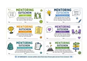 Vorschau - Anderer Materialtyp - Flyer zum Werbung machen, Gutscheine und Evaluationsbogen für Mentoring/Coaching - Deckblatt