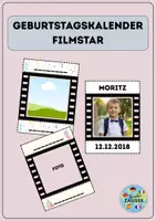 Vorschau - Mal- und Bastelvorlagen - Geburtstagskalender Filmstar - Deckblatt