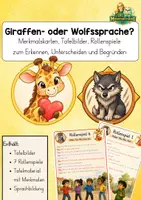 Vorschau - Fördermaterial/Inklusion - Giraffen- oder Wolfssprache? – Tafelmaterial, Merkmalskarten & differenzierte Rollenspiele | Giraffensprache / Wolfssprache - Deckblatt