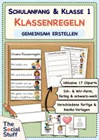 Vorschau - Mal- und Bastelvorlagen - Klassenregeln Klasse 1: Gemeinsam erstellen / Baukasten mit verschiedenen Aushängen & Blanko-Vorlagen - Deckblatt