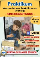 Vorschau - Arbeitsblätter - Praktikum Klasse 8–10 Warum ist ein Praktikum wichtig? Einstieg - Deckblatt