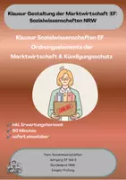 Vorschau - Klassenarbeiten - Klausur Sozialwissenschaften EF – Ordnungselemente der Marktwirtschaft & Kündigungsschutz - Deckblatt