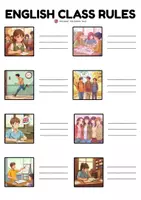 Aperçu - Feuilles d'exercices - Jeux de rentrée - English Classroom Rules - Memory - cycle 4 - Consignes CUA - Page de couverture