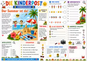 Vorschau - Arbeitsblätter - Kinderpost, Sommer, Klasse 1, Lesen, Rechnen - Seite 1
