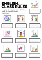 Aperçu - Préparation de séance / Séance complète - Jeux de rentrée - English Classroom Rules - Memory - cycle 3 - Consignes CUA - Page de couverture