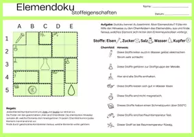 Vorschau - Arbeitsblätter - Elemendoku Stoffeigenschaften für den Anfangsunterricht - Seite 1
